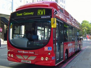 First London hydrogen fuel-cell bus on route RV1.