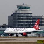 Little Red Airbus A320 at Manchester Airport.