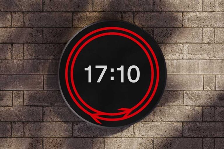 New Rail Clock on a grey wall