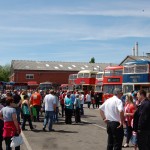 Crowds enjoy some of the historic Trent, Barton, MGO and other buses in the vintage section.