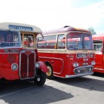 A line-up of classic vehicles - Trent Motor Traction 417 (RC 7927), Barton 866 (866 HAL) and Trent 356 (FRB 208H). Image copyright: transportdesigned.