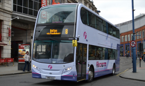 First Manchester's 33729 in Manchester city centre on route 8.